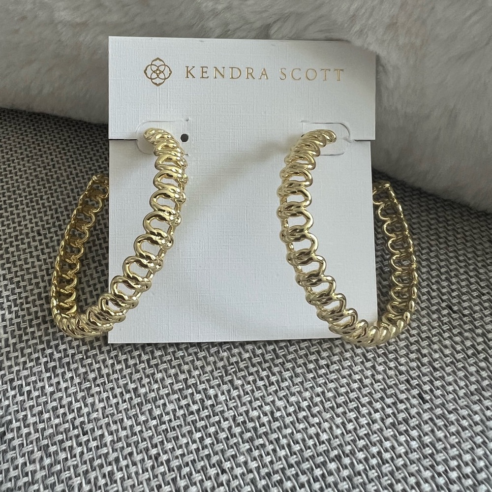 Kendra Scott Gold Chain-Link Hoop Earrings